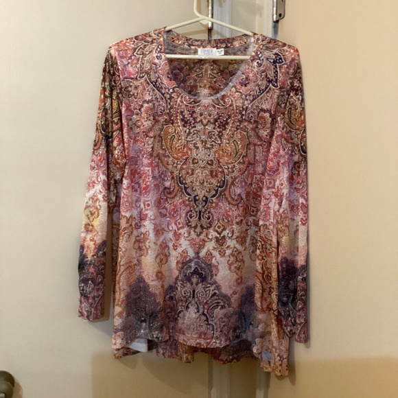 Time and Tru Size XXL (20) Multi Floral Front Top Blouse - Picture 1 of 6